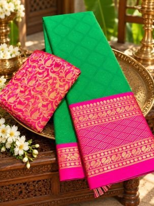Rivanya Mercerised Copper Silk Saree
