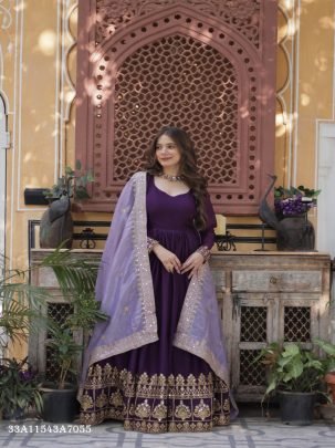 Royal Embroidered Georgette Gown Set
