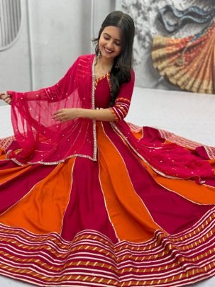 Royal Stripe Cotton Lehenga Choli Set