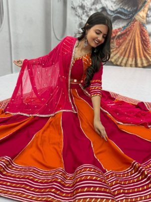 Royal Stripe Cotton Lehenga Choli Set