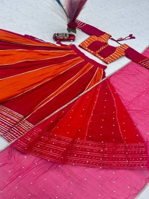 Royal Stripe Cotton Lehenga Choli Set