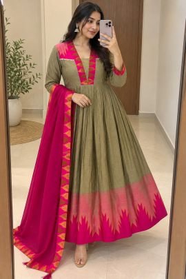 Samaira Contrast Border Anarkali Suit