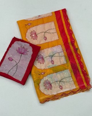 Soft Tebby Silk Digital Floral Print Saree