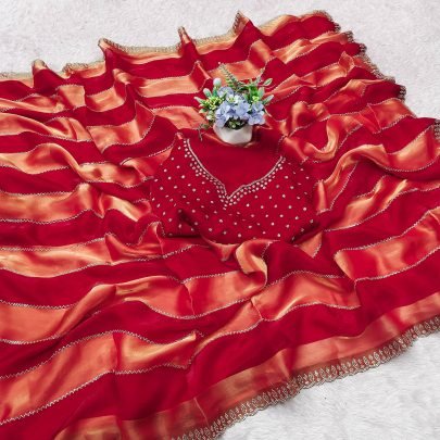 Space Silk Blooming Jarkhan Work Saree