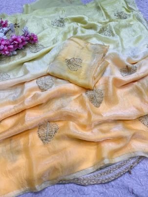 Space Silk Semi Bead Designer Saree