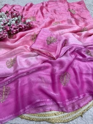 Space Silk Semi Bead Designer Saree
