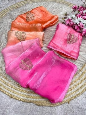 Space Silk Semi Bead Designer Saree