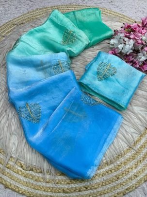Space Silk Semi Bead Designer Saree