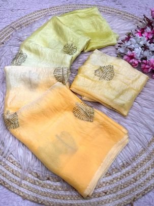 Space Silk Semi Bead Designer Saree