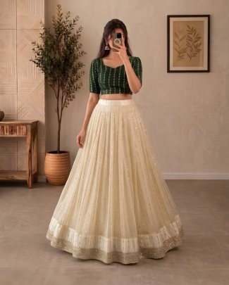 Space Silk Sequin Crop Top Skirt Set