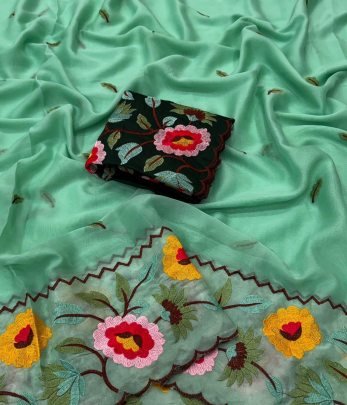 Star Georgette  with beautiful heavy Work Saree