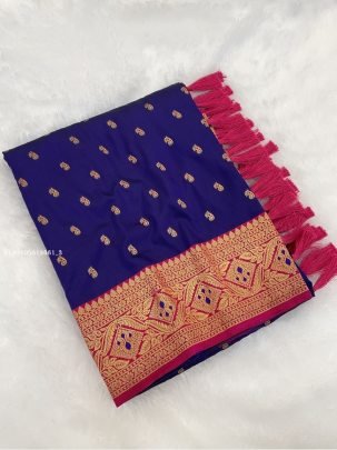 Traditional Soft Silk Saree with Rich Woven Pallu and Tassels