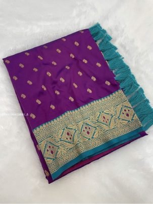 Traditional Soft Silk Saree with Rich Woven Pallu and Tassels