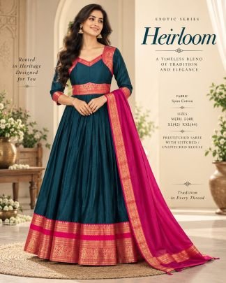 Vamika Heritage Cotton Spun Gown Set