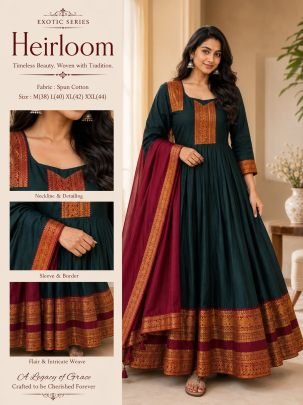 Vamika Heritage Cotton Spun Gown Set