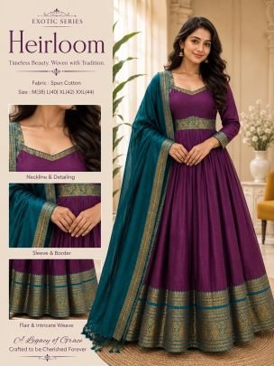 Vamika Heritage Cotton Spun Gown Set