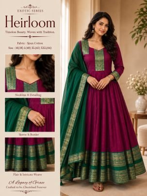 Vamika Heritage Cotton Spun Gown Set