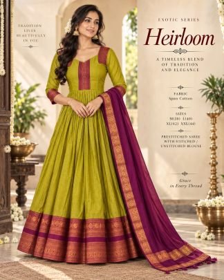 Vamika Heritage Cotton Spun Gown Set