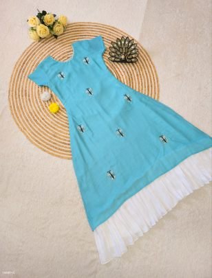 Vichitra Maggam A-Line Kurti Gown
