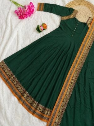 Vichitra Silk Gown With Dupatta