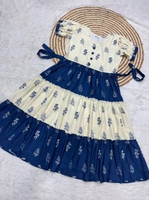 Warli Art Doll Cotton Maxi Gown