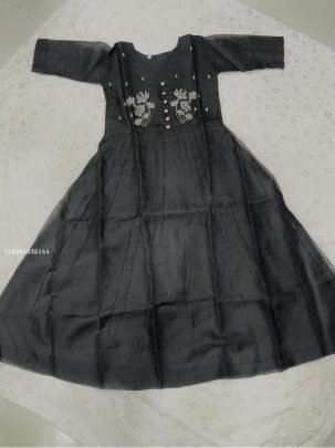 Women's Ethnic Embroidered Organza A-Line Dress