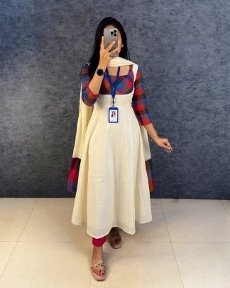 Women   s Flared Designer Anarkali Gown