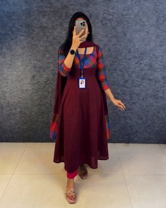 Women   s Flared Designer Anarkali Gown
