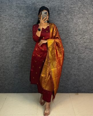 Women   s Traditional Kurta Pant Set with Dupatta
